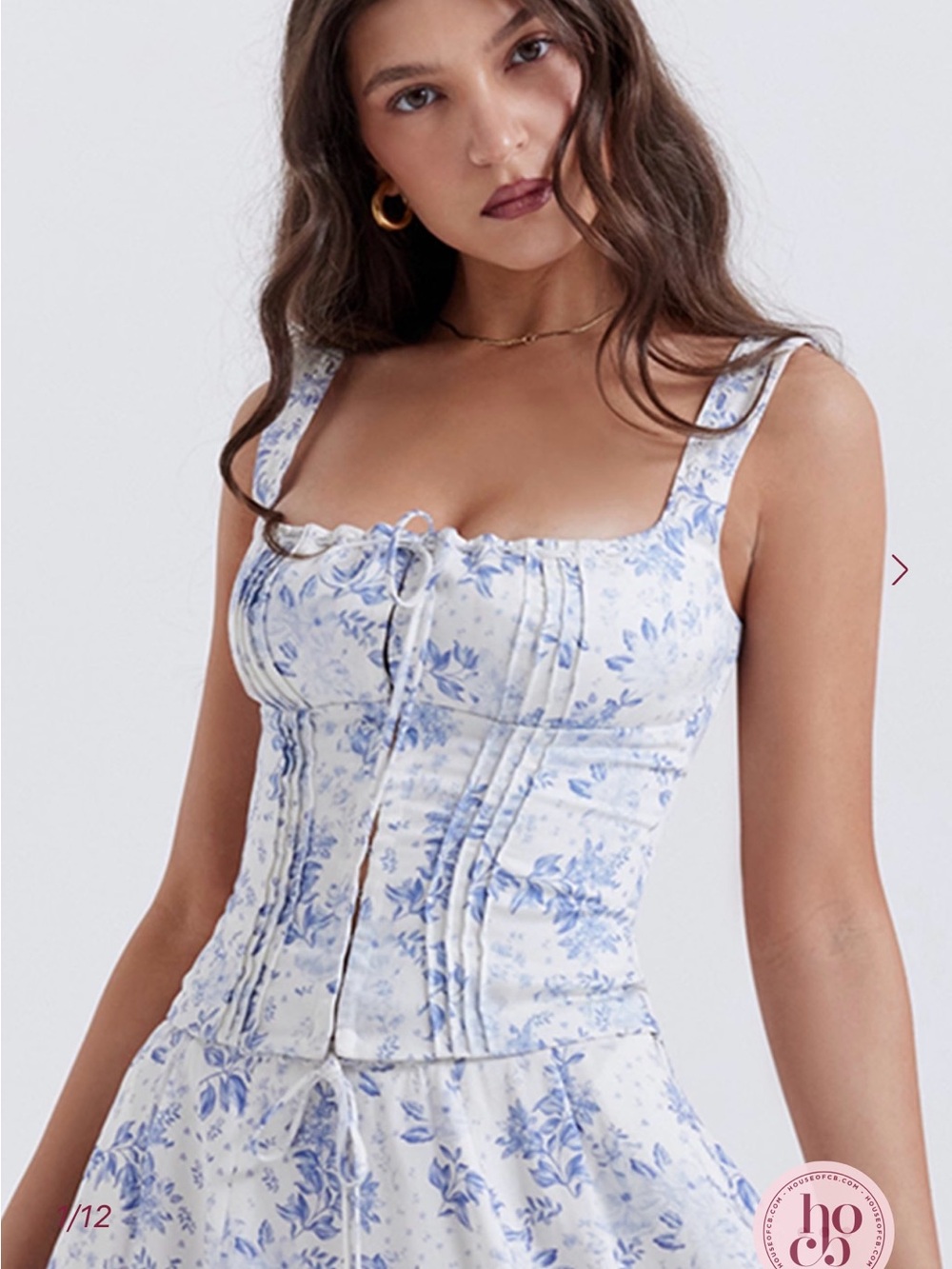 House of CB chicca  Blue & White Corset Top - Women's